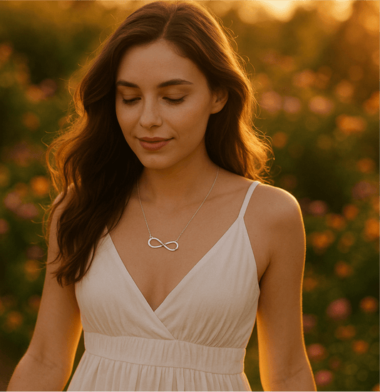 Sparkle Infinity Pendant Necklace - Hypoallergenic 925 Sterling Silver with Austrian AAAA Zirconia - Amtikiss Casuals