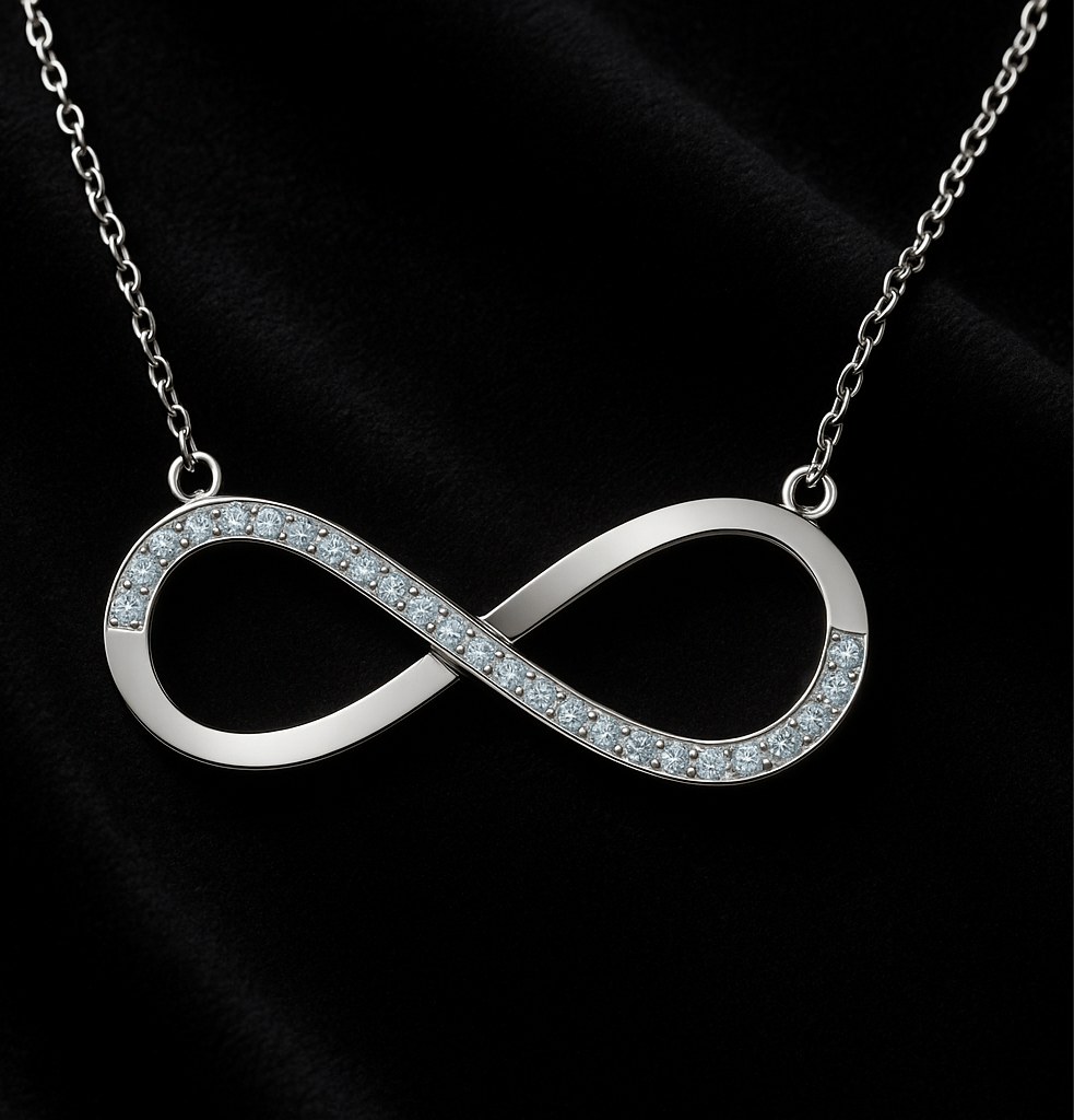 Sparkle Infinity Pendant Necklace - Hypoallergenic 925 Sterling Silver with Austrian AAAA Zirconia - Amtikiss Casuals